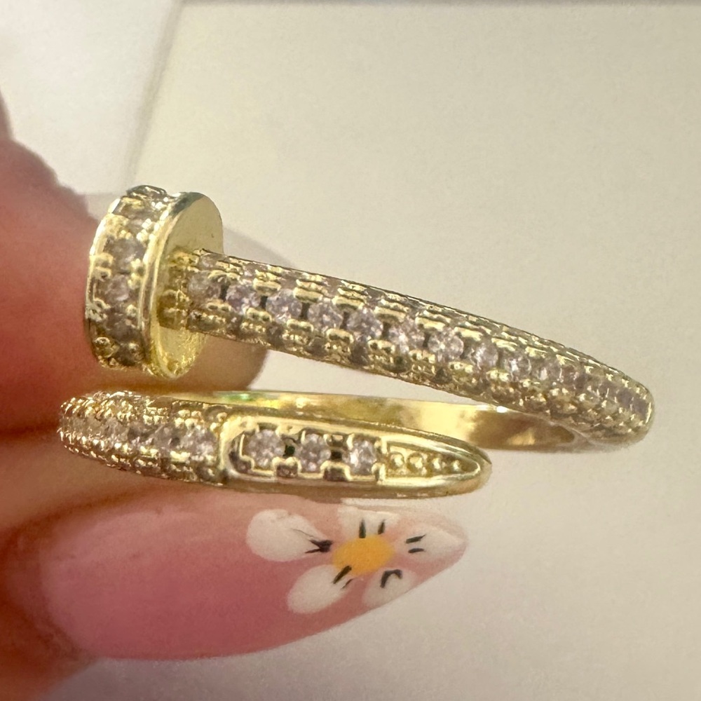 OS Gold Nail Ring - Picture 2 of 4